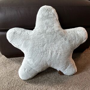 UGG Faux Fur Gray Plush Star Pillow